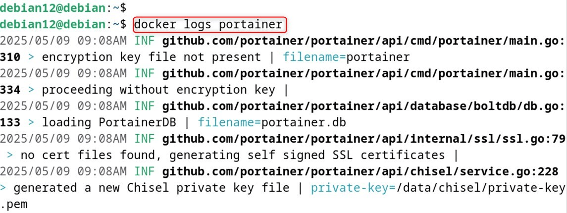 docker logs portainer