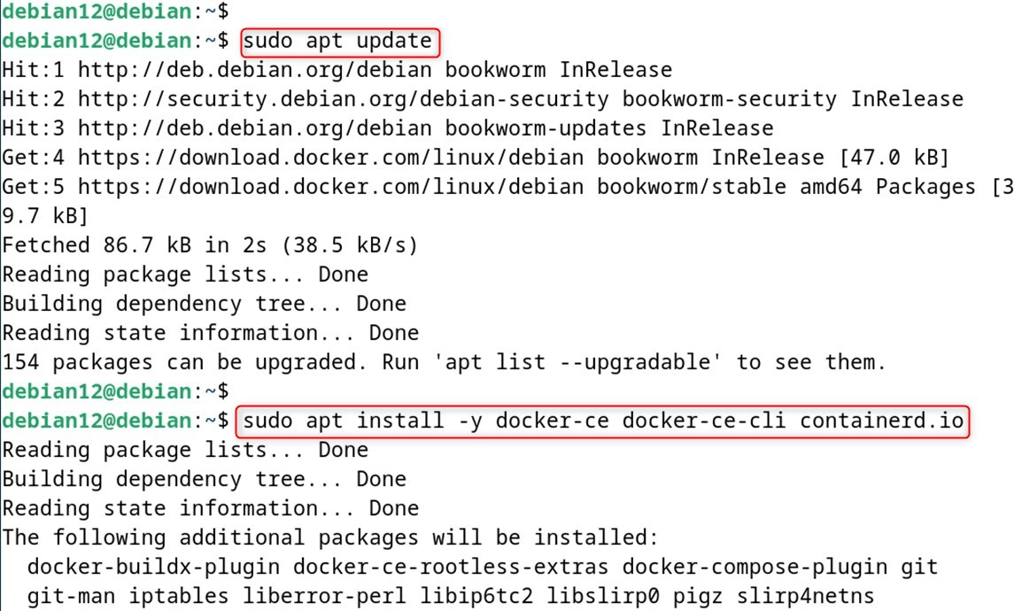 sudo apt install -y docker-ce docker-ce-cli containerd.io
