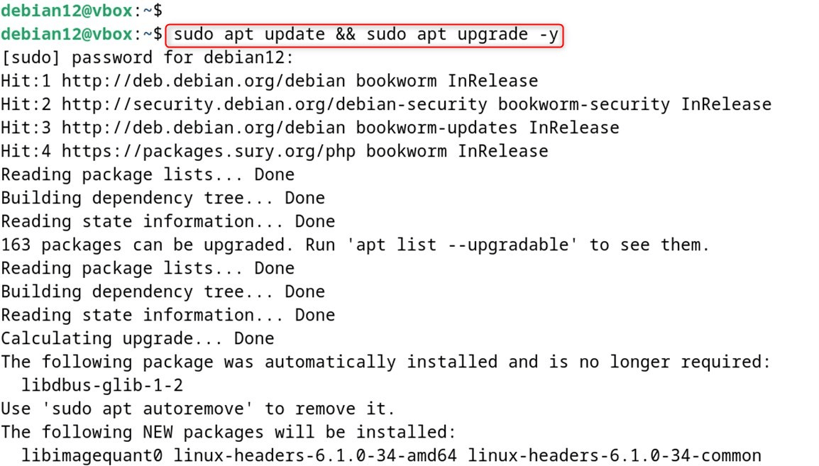 sudo apt update && sudo apt upgrade -y