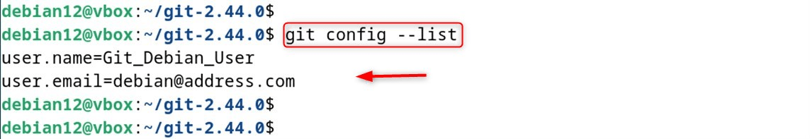 git config --list