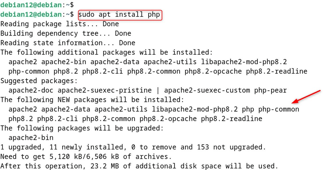 sudo apt install php
