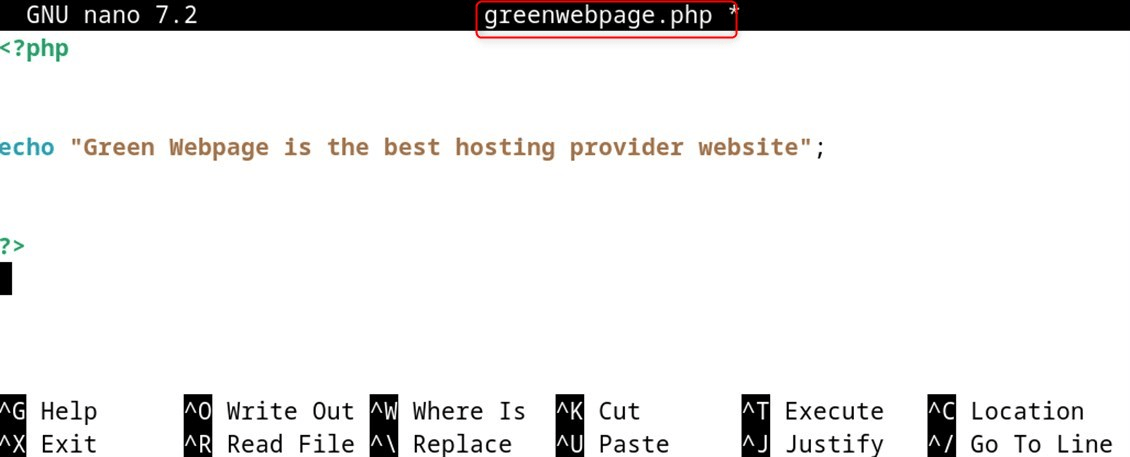 Creating a PHP file