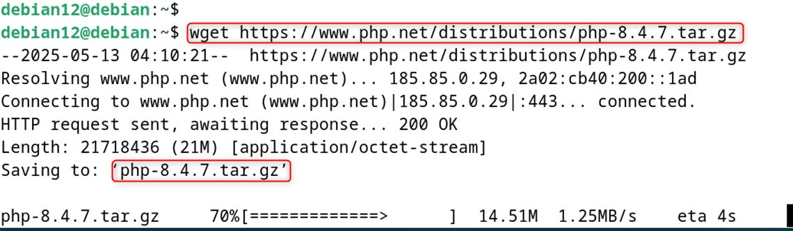 wget https://www.php.net/distributions/php-8.4.7.tar.gz