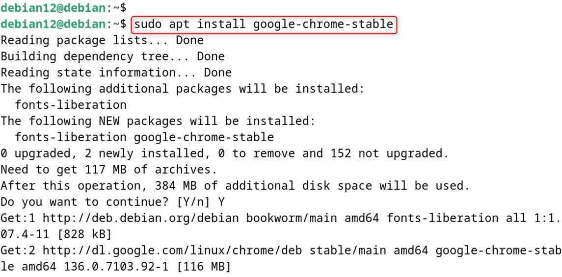 sudo apt install google-chrome-stable
