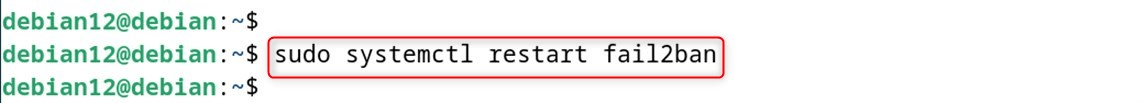 sudo systemctl restart fail2ban