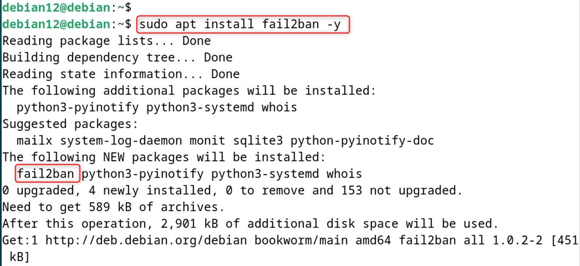 sudo apt install fail2ban -y