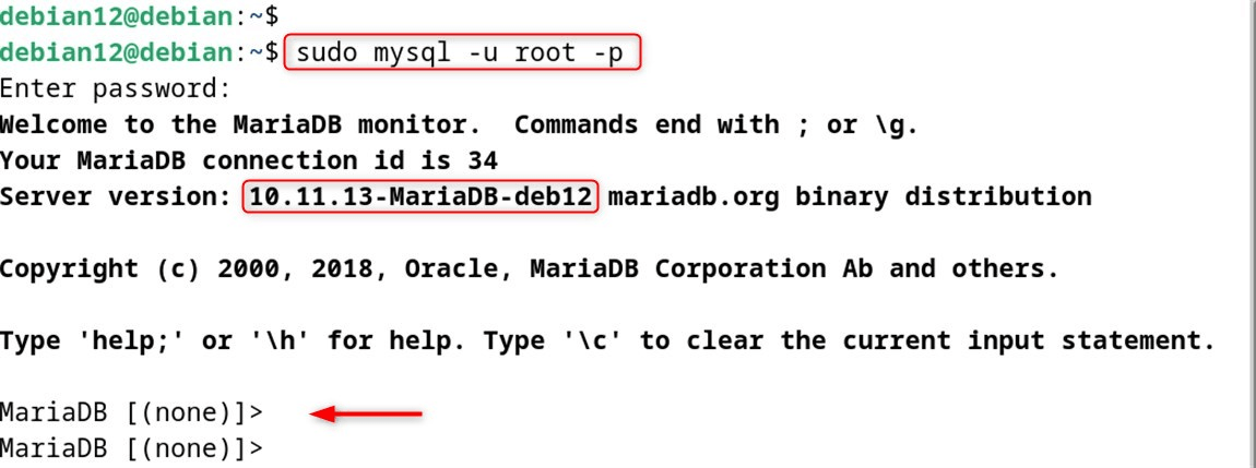 sudo mysql -u root -p