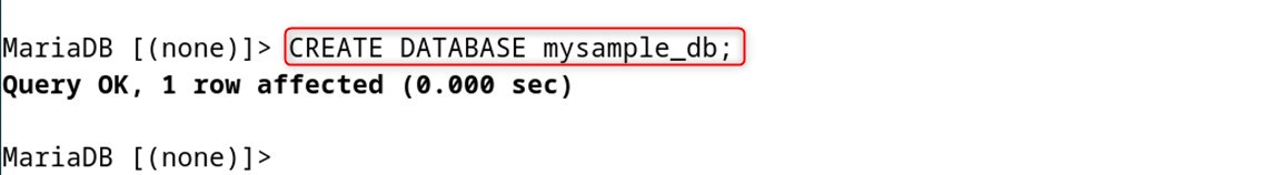 CREATE DATABASE mysample_db;