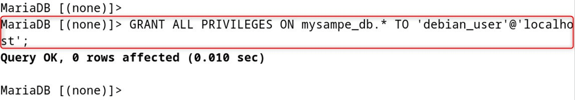 GRANT ALL PRIVILEGES ON mydb.* TO 'linux_user'@'localhost';