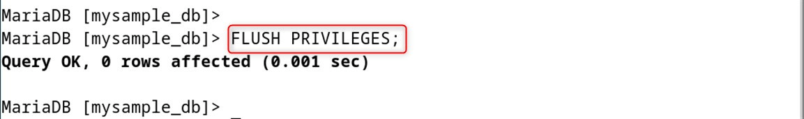 FLUSH PRIVILEGES;