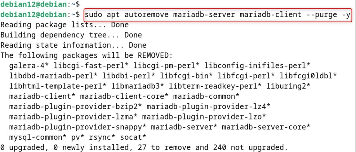 Uninstall/remove MariaDB