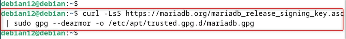 curl -LsS https://mariadb.org/mariadb_release_signing_key.asc | sudo gpg --dearmor -o /etc/apt/trusted.gpg.d/mariadb.gpg