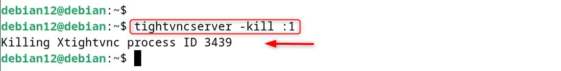 tightvncserver -kill :1