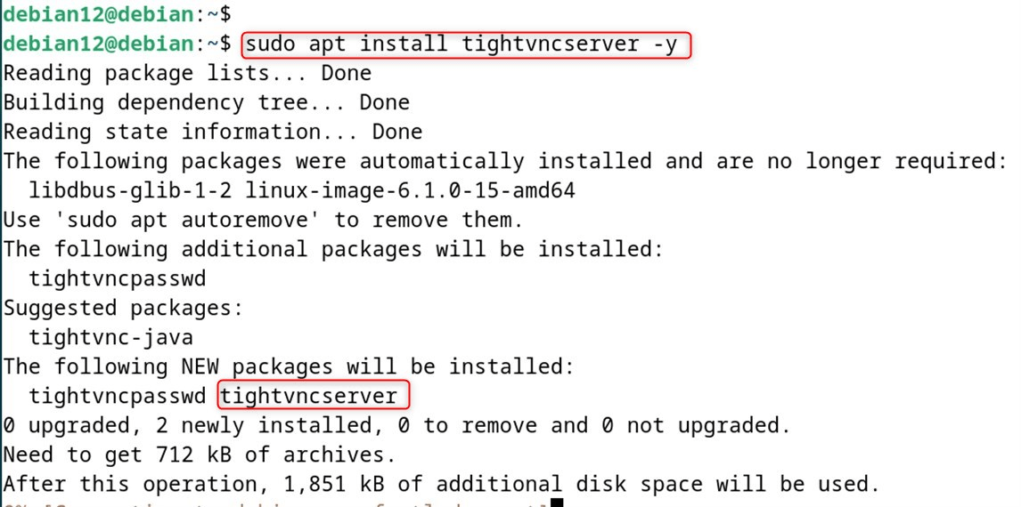 sudo apt install tightvncserver -y