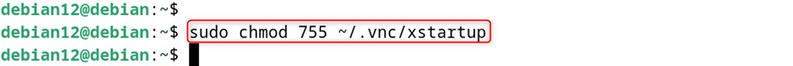 sudo chmod 755 ~/.vnc/xstartup