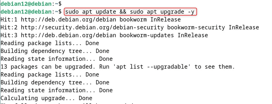 sudo apt update && sudo apt upgrade -y