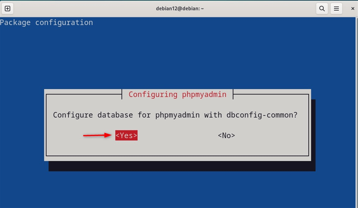 Configure database for phpmyadmin