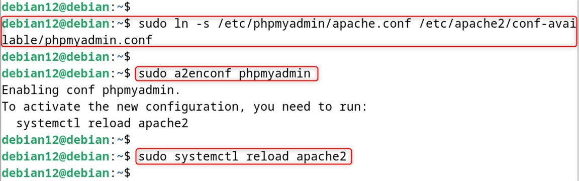 sudo systemctl reload apache2