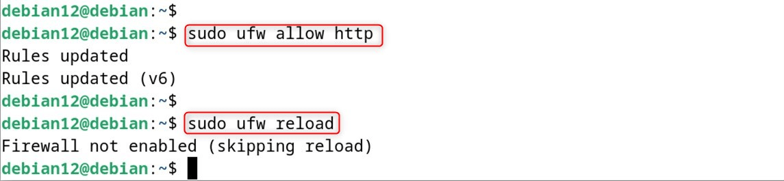 sudo ufw reload