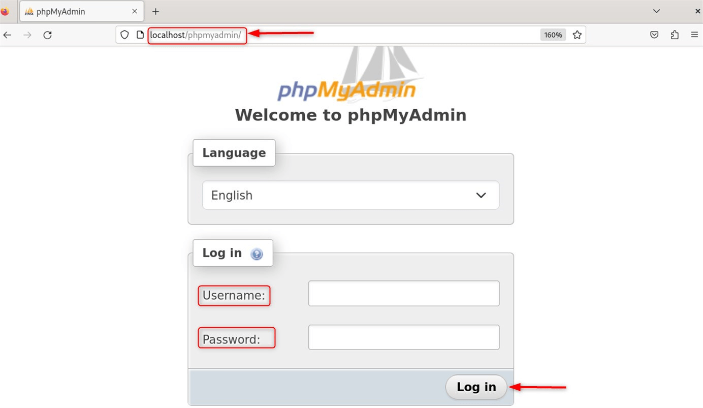 http://localhost/phpmyadmin