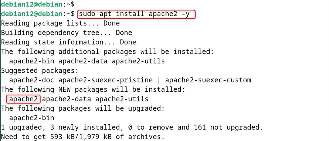 sudo apt install apache2 -y