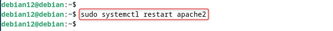 sudo systemctl restart apache2