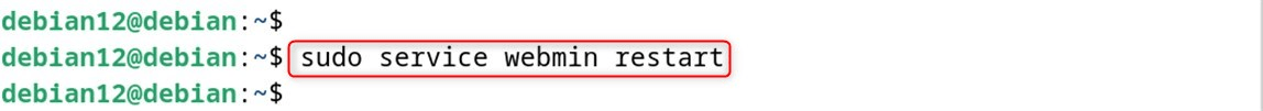 sudo service webmin restart