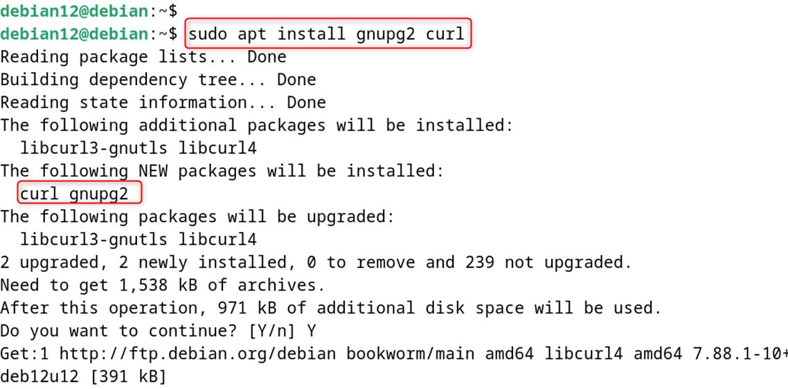 sudo apt install gnupg2 curl