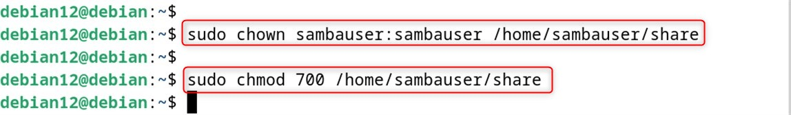 Change ownership and permission of Samba configuration file