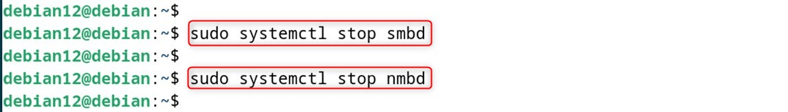 Stop Samba service