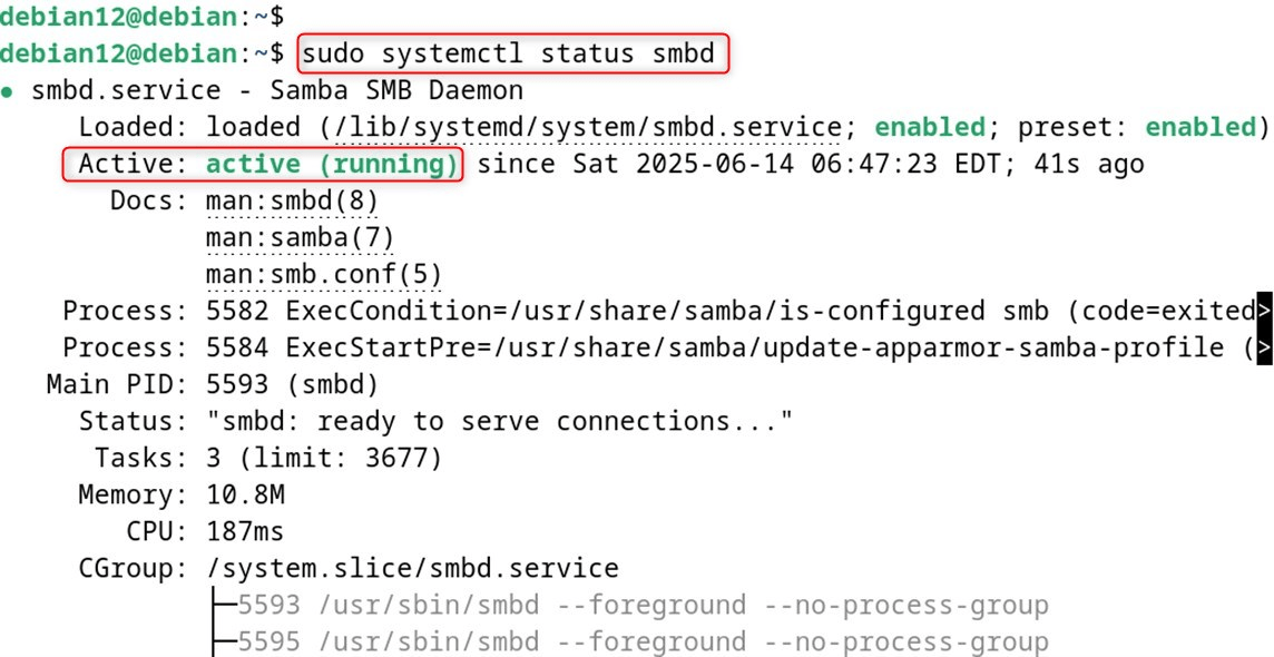 sudo systemctl status smbd