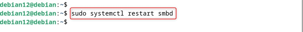 sudo systemctl restart smbd