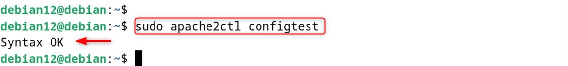 sudo apache2ctl configtest