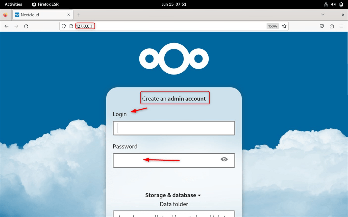 Accessing Nextcloud from web interface