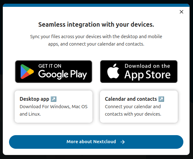 Nextcloud android and iOS app