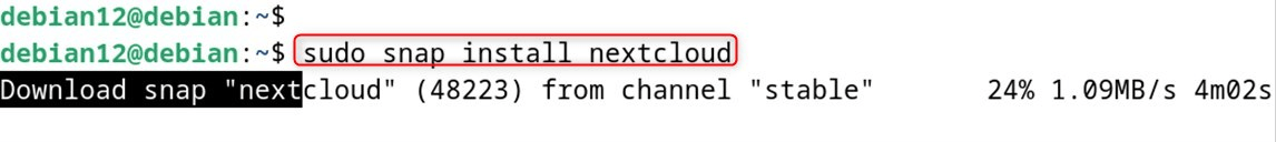 sudo snap install nextcloud