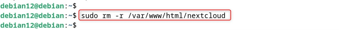 sudo rm -r /var/www/html/nextcloud
