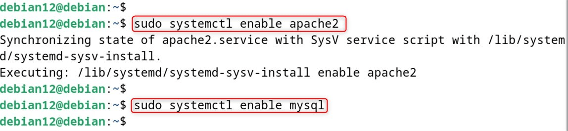 Enable MySQL and Apache2