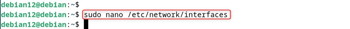 sudo nano /etc/network/interfaces