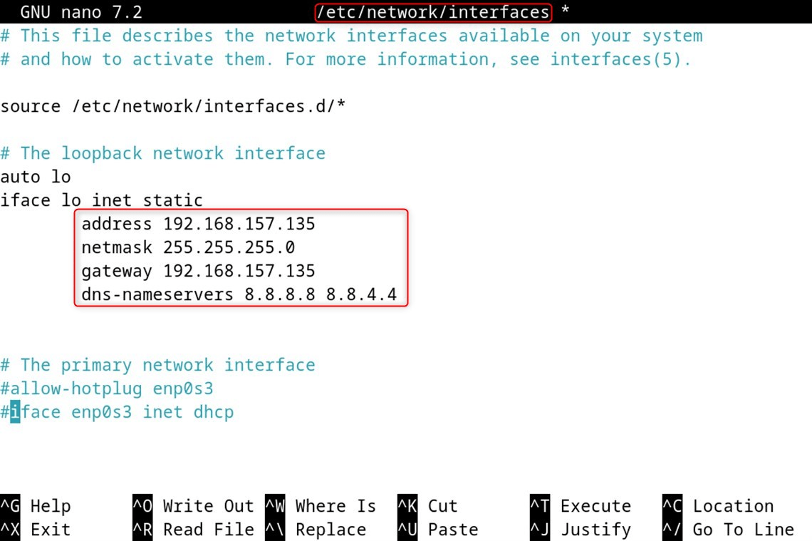 Configuring network interface