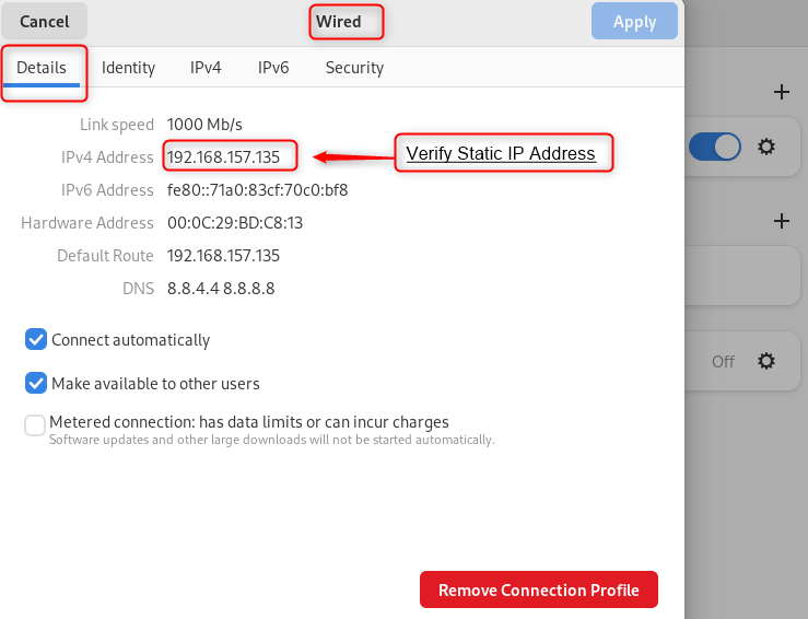 Restarting network interface