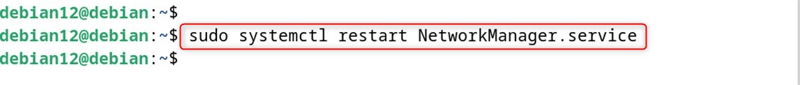 sudo systemctl restart NetworkManager.service
