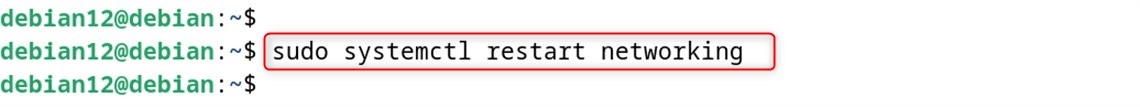sudo systemctl restart networking