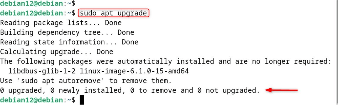 sudo apt upgrade
