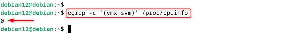 egrep -c '(vmx|svm)' /proc/cpuinfo