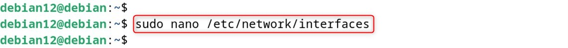 sudo nano /etc/network/interfaces
