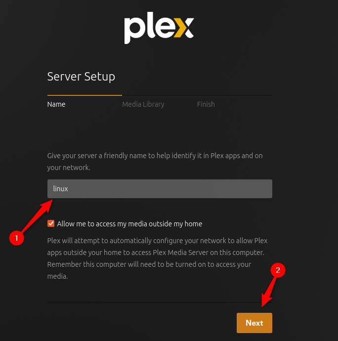 Plex server setup
