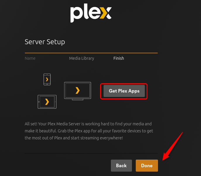 Plex server setup