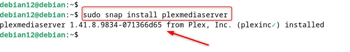 sudo snap install plexmediaserver