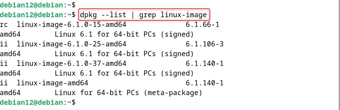 dpkg --list | grep linux-image